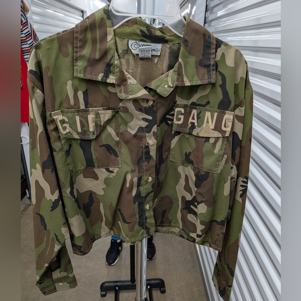 Camo Crop Utility Jacket - Green Camouflage